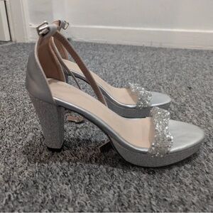 SHEIN Silver Sparkle Heels